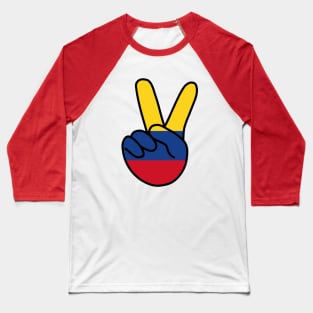 Colombia Flag V Sign Baseball T-Shirt